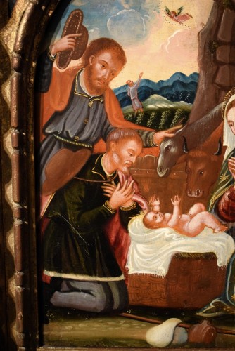 Antiquités - Adoration des bergers, artiste vénitien crétois  du XVIIe siècle